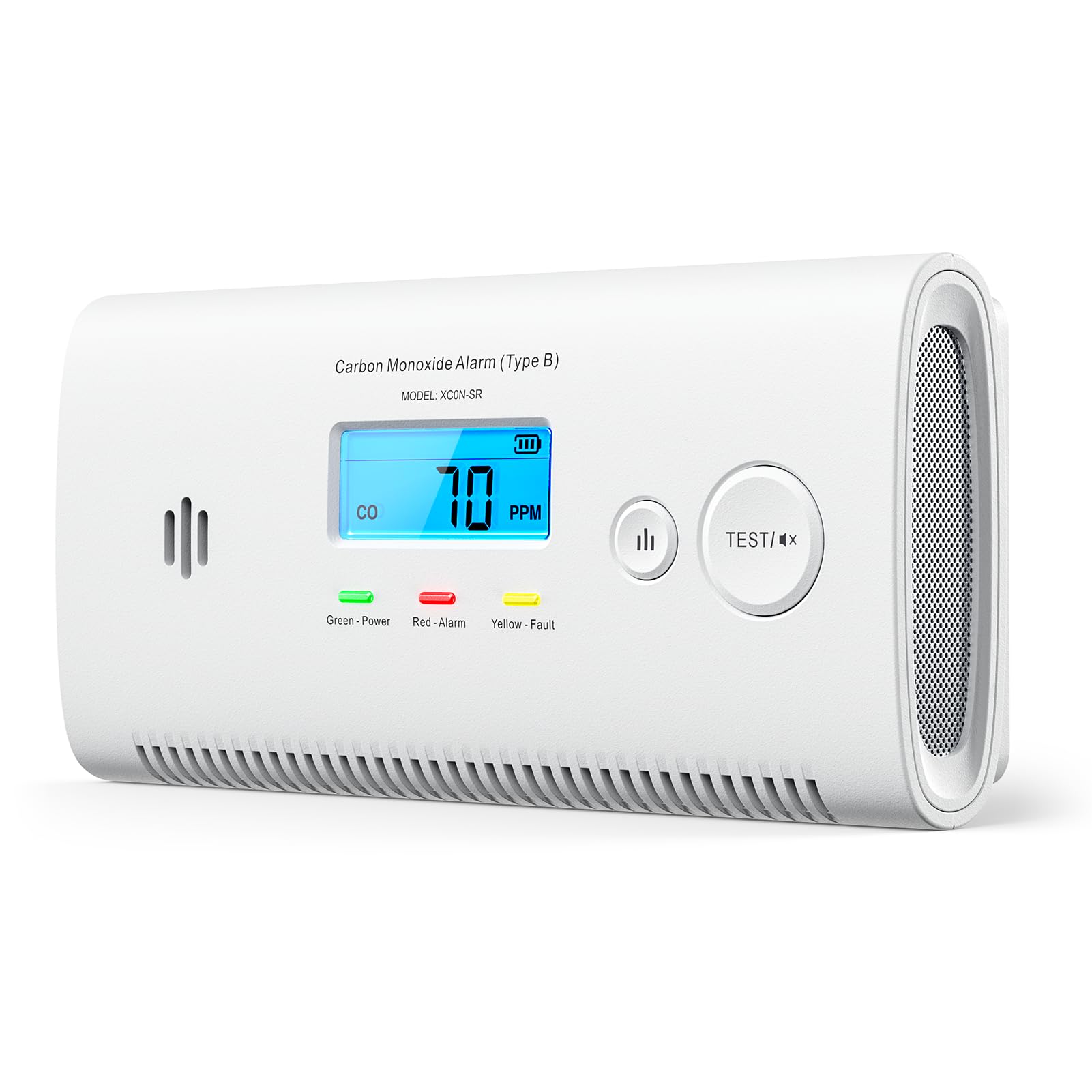 X-Sense Portable Carbon Monoxide Detector for Travel & Home, Replaceable-Battery-Powered CO Alarm with LCD Display and Peak Level Memory, XC0N-SR, 1-Pack
