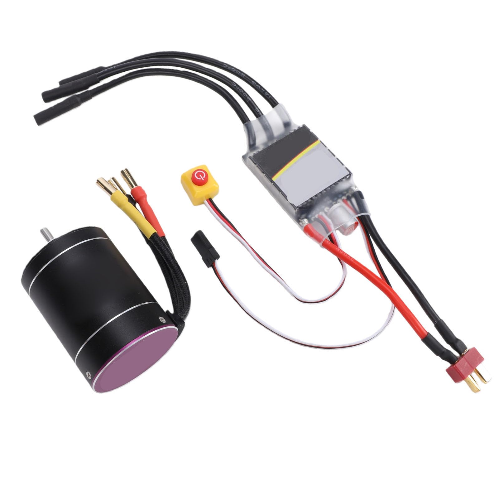 POENVFPO Bezszczotkowy Silnik RC ESC Combo, Bezszczotkowy Silnik 4300KV 75A z ochroną Radiatora dla łodzi RC Cars 1/10