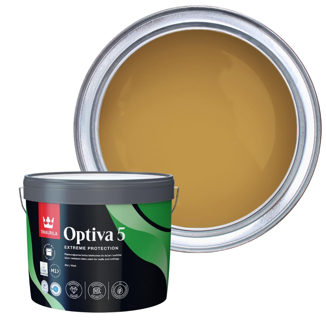 TIKKURILA Optiva 5 Matt Emulsion Paint – Durable, Scrubbable & Easy-Clean for Walls and Ceilings | Zero VOC - 10L Ducato L392