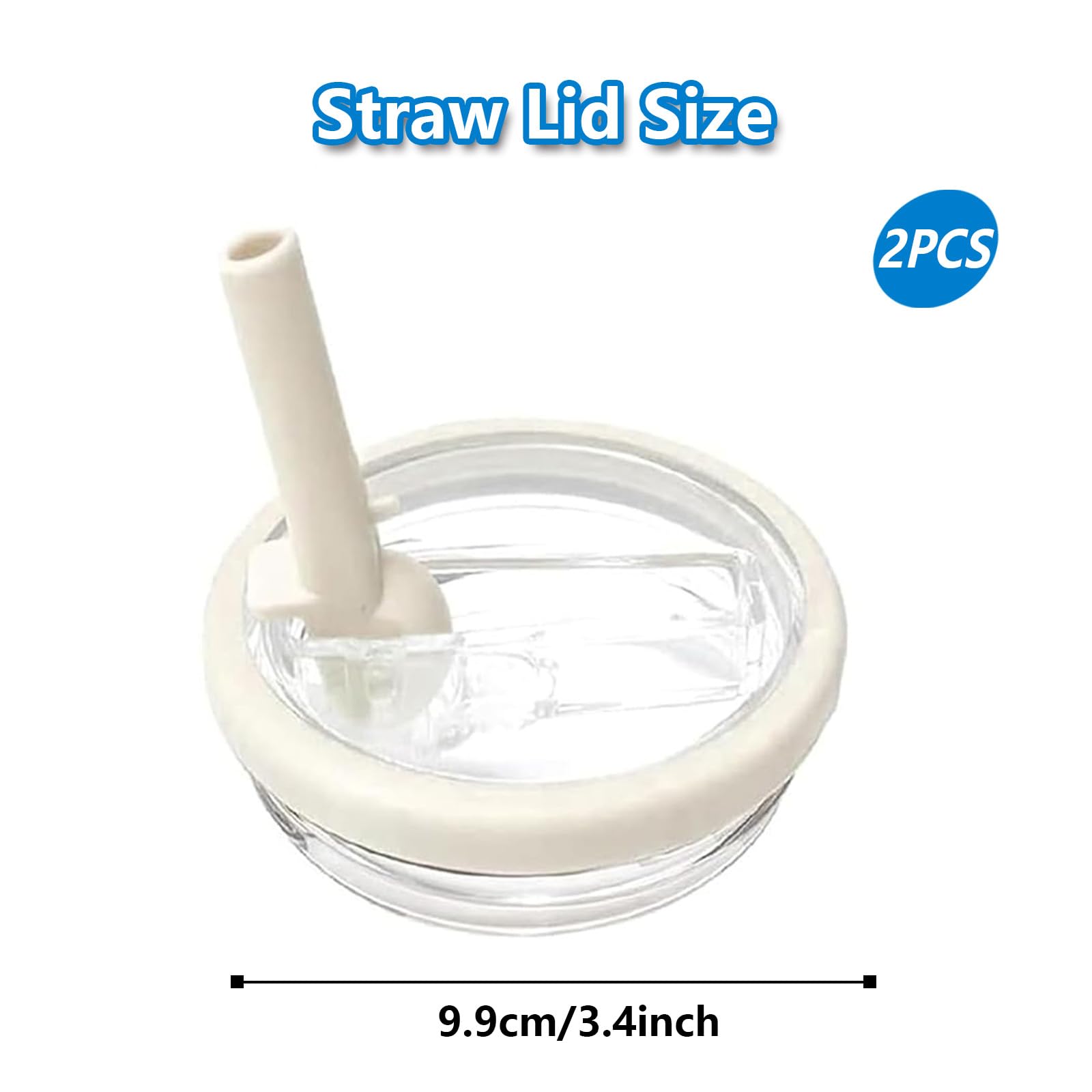 2 Coperchi Di Ricambio Per Stanley 40 Oz, Senza Perdite, Coperchio In Cannuccia Sostituibile, Con 2 Cannucce, Copertura Riutilizzabile Per Accessori Stanley Cup (Beige)