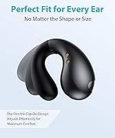 Vista 3 de Ultra Open Ear Earbuds - Ergonomic Clip-On Earbuds, Bone Conduction Over-The-Ear Headphones with Waterproof Design and Secure Fit for Small Ears