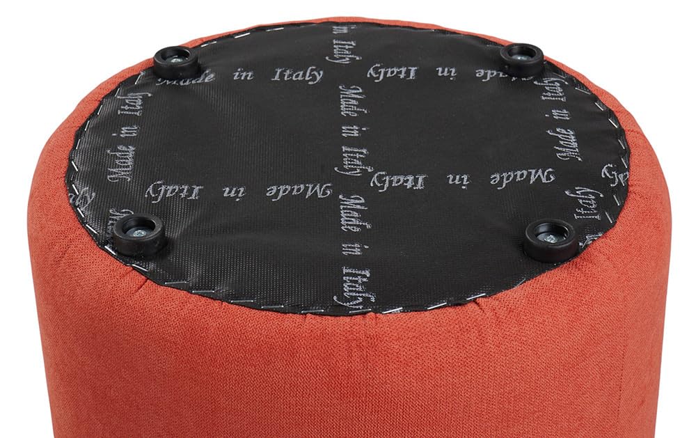 Liberoshopping Pouf Tondo Dante D 40 cm, Sgabello Poggiapiedi Imbottito in Tessuto Antimacchia Idrorepellente, Design Moderno, 100% Made in Italy (Arancio)