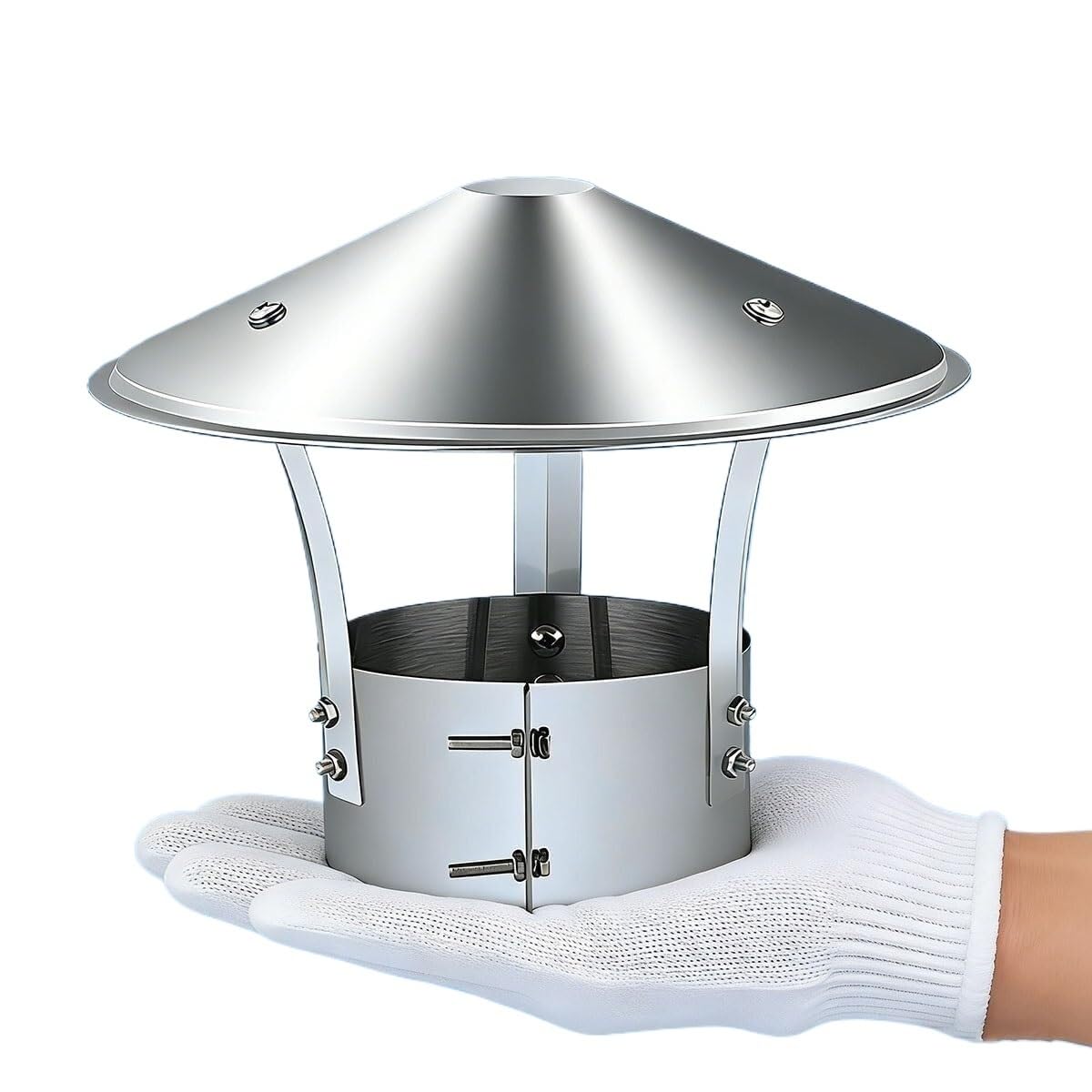304 Stainless Steel Adjustable Chimney Cap Rain Cover(3.5")