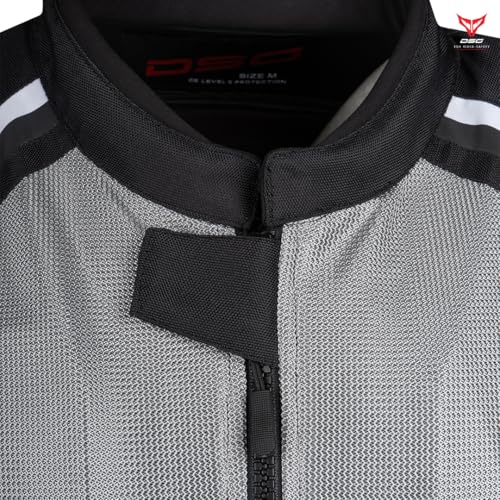 Image of DSG Aire Mesh 2 Riding Jacket- Light Grey Black White (Size-2XL)