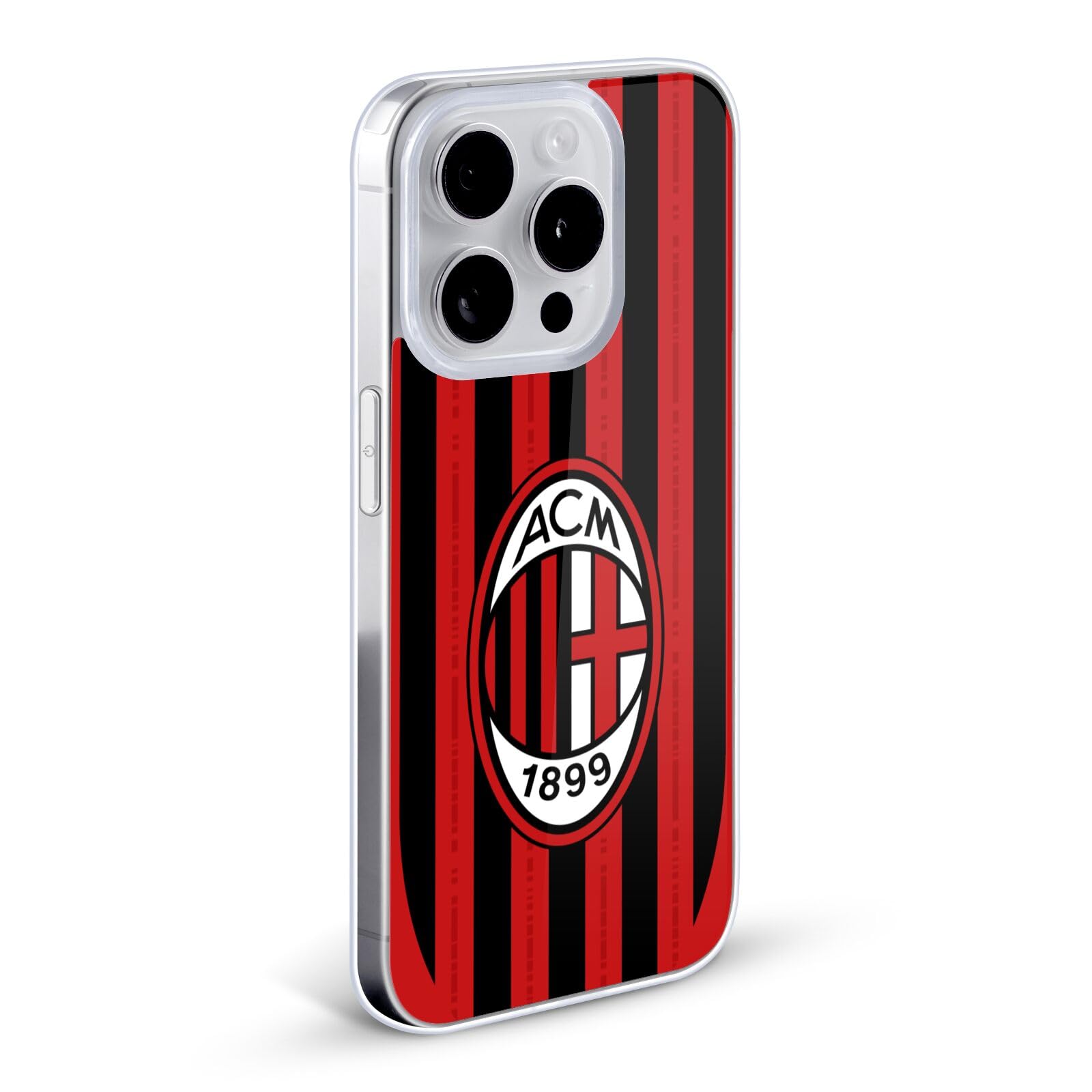 Head Case Designs Licenza Ufficiale AC Milan Home Kit per Stemma 2024/25 Custodia Cover in Morbido Gel Compatibile con Apple iPhone 15