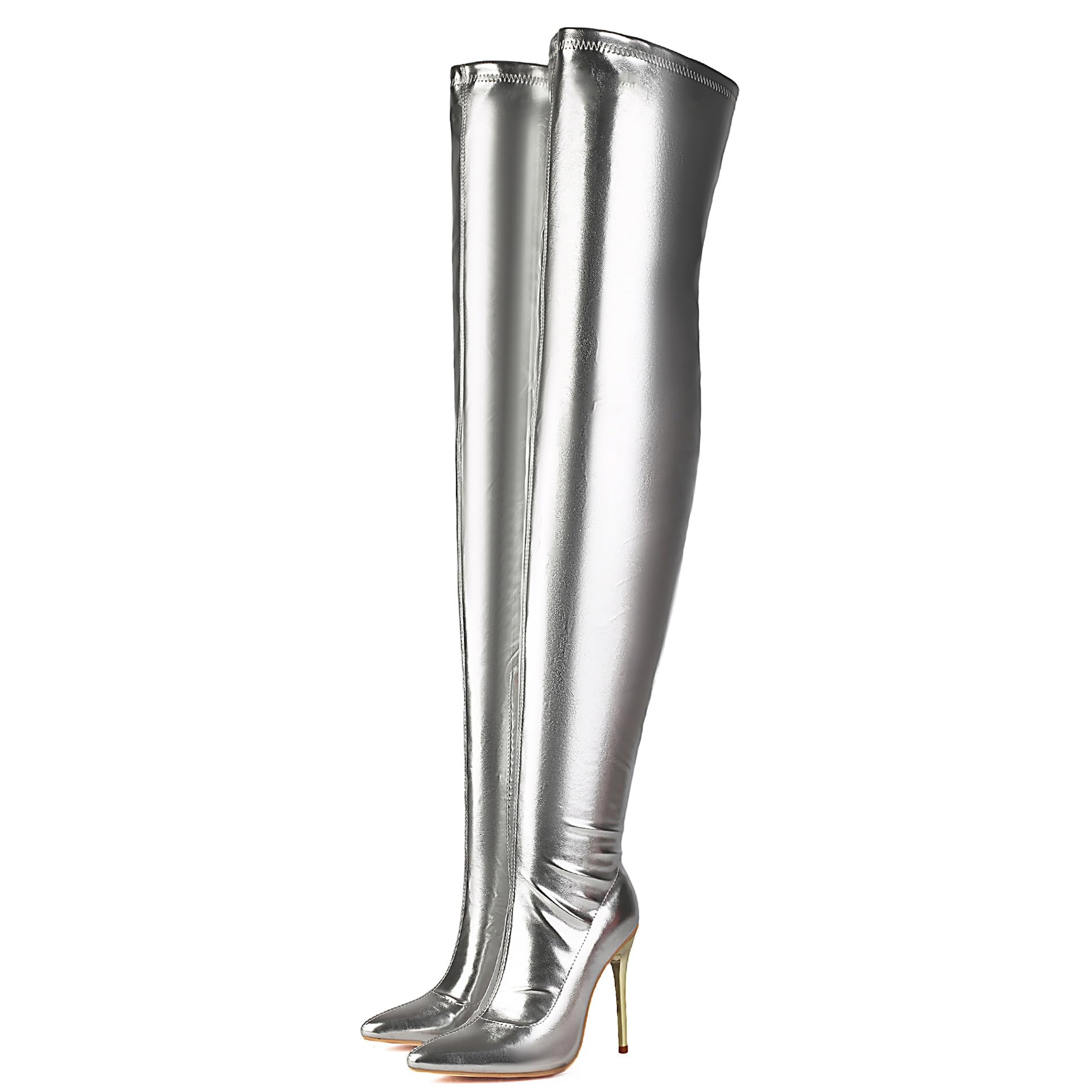 Lizoleor Pointu Side Zippées Aiguille Femme Cuissardes