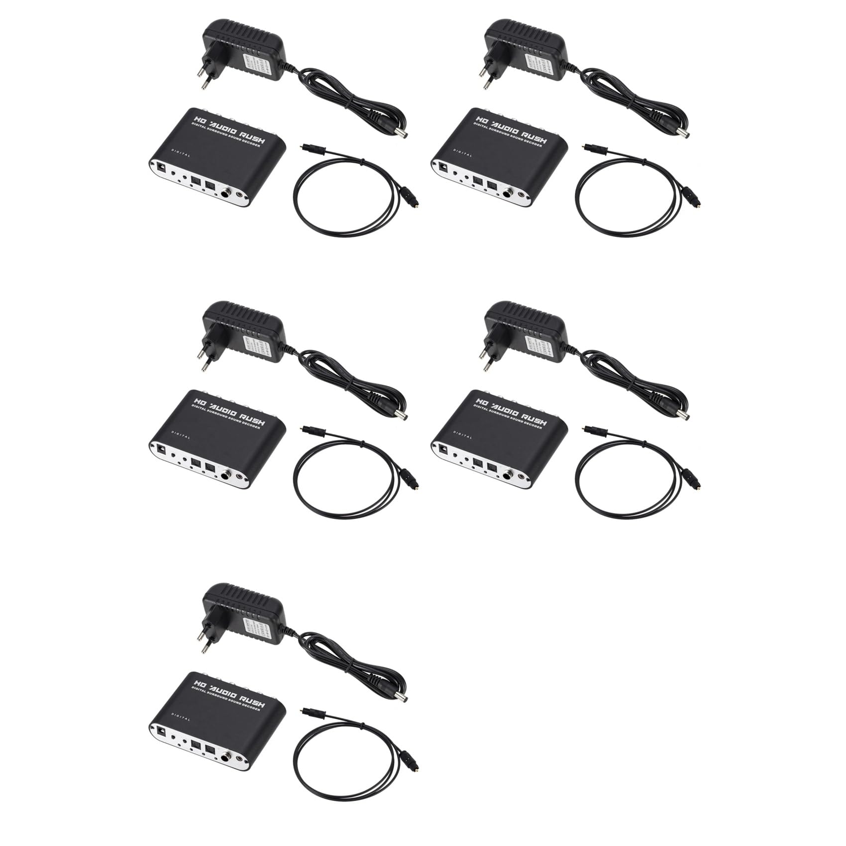 5X Convertitore Audio Stereo AC3 da Digitale Ad Analogico un 5.1 Canali SPDIF Ottico Coassiale AUX da 3,5 mm un 6RCA Decoder Spina Europea