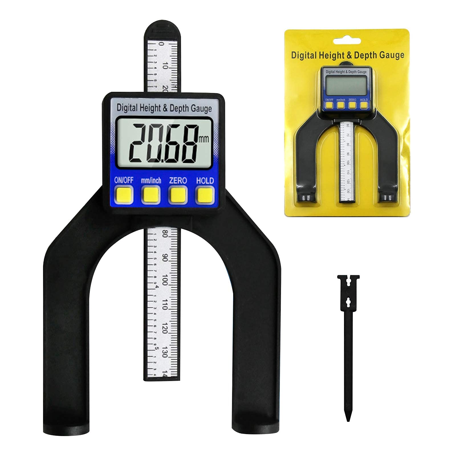 Medidor de Profundidad Digital 0-80mm Herramienta de Medición de Altura Carpintero