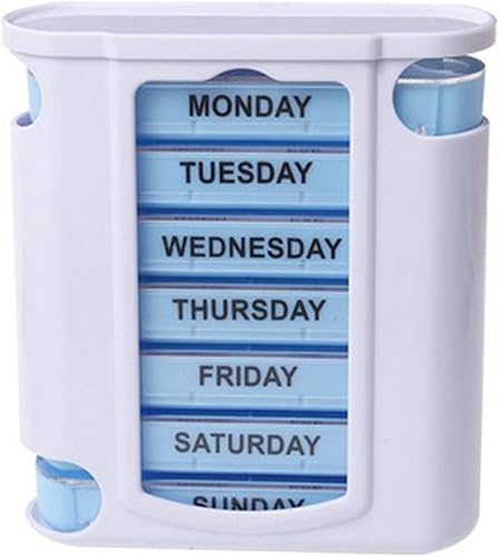 Organizador de píldoras, 7 días AM PM pastillero 4 veces al día, 28 rejillas a prueba de polvo, estuche portátil de plástico independiente con 7