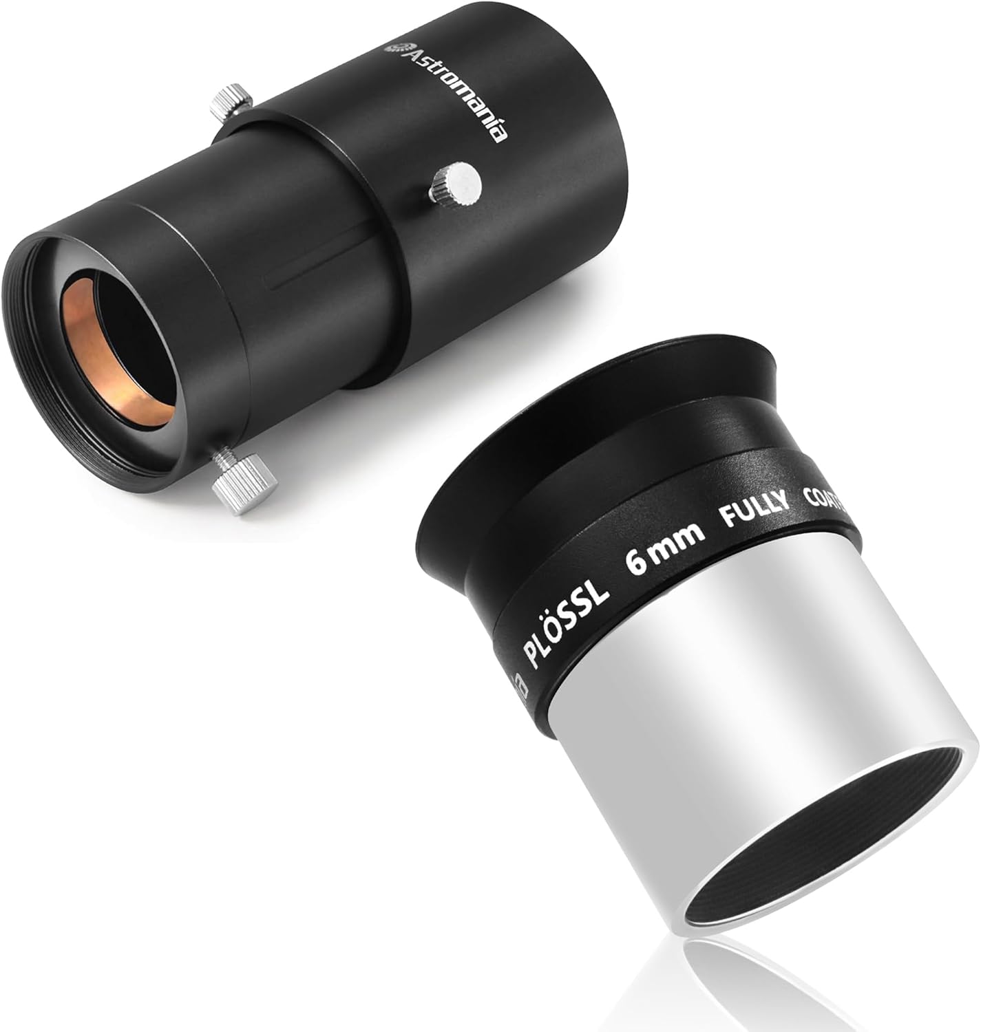 Astromania Telescope Photo Adapter 2 Inch Extendable Photo Adapter Metal - Bundle with - 6mm 1.25 Inch Plossl Telescope Eyepiece