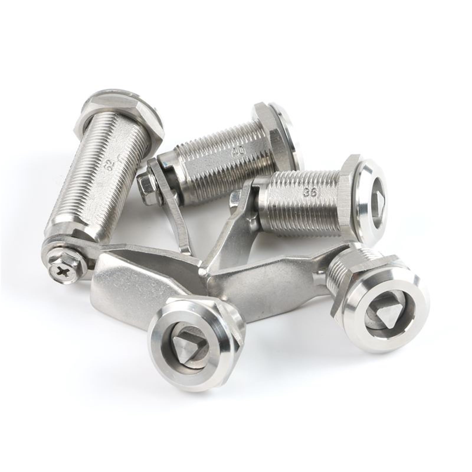 MS705 Leva de bloqueo triangular más larga con 1 llave 1 pieza(Sus304 Triangle,62mm)