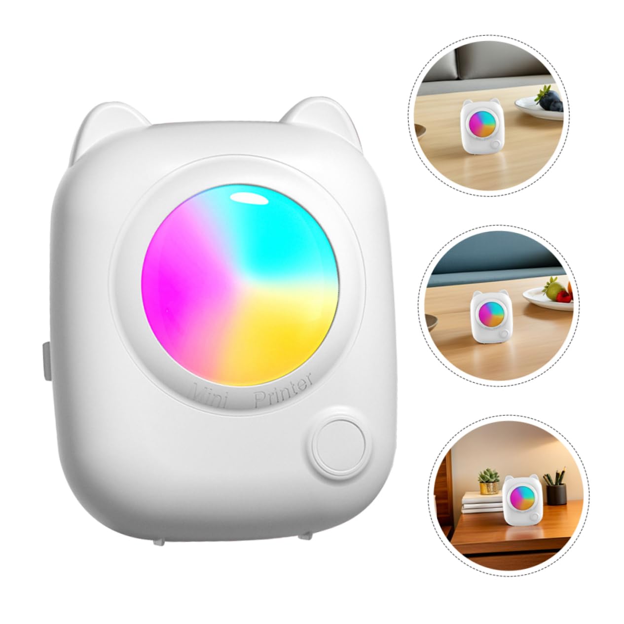 Homoyoyo Mini Stampante Termica Portatile Bianca, Stampa Etichette | Abs, Batteria 1200mah, Formato Tascabile, per Fogli Adesivi, Foto, Ricevute e Memo