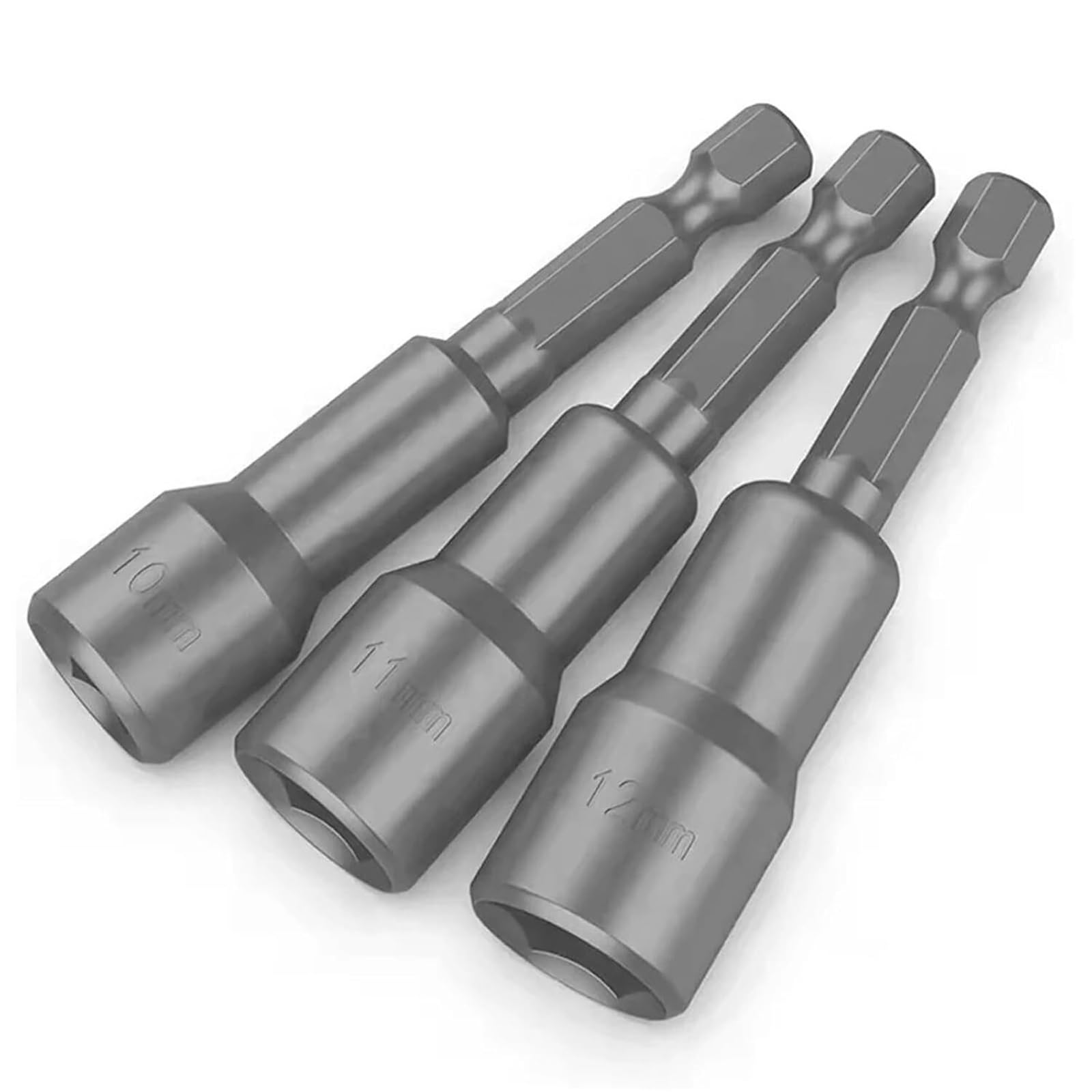 Set di bussole magnetiche da 6-19 mm, adattatore con codolo esagonale da 1/4" per trapano elettrico e avvitatore a percussione (6-14 mm)