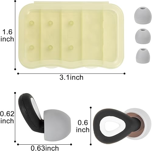 Miniatura 7 de 2 pares de tapones para los oídos con cancelación de ruido para dormir, tapones de silicona para los oídos para el trabajo, tapones para los oídos