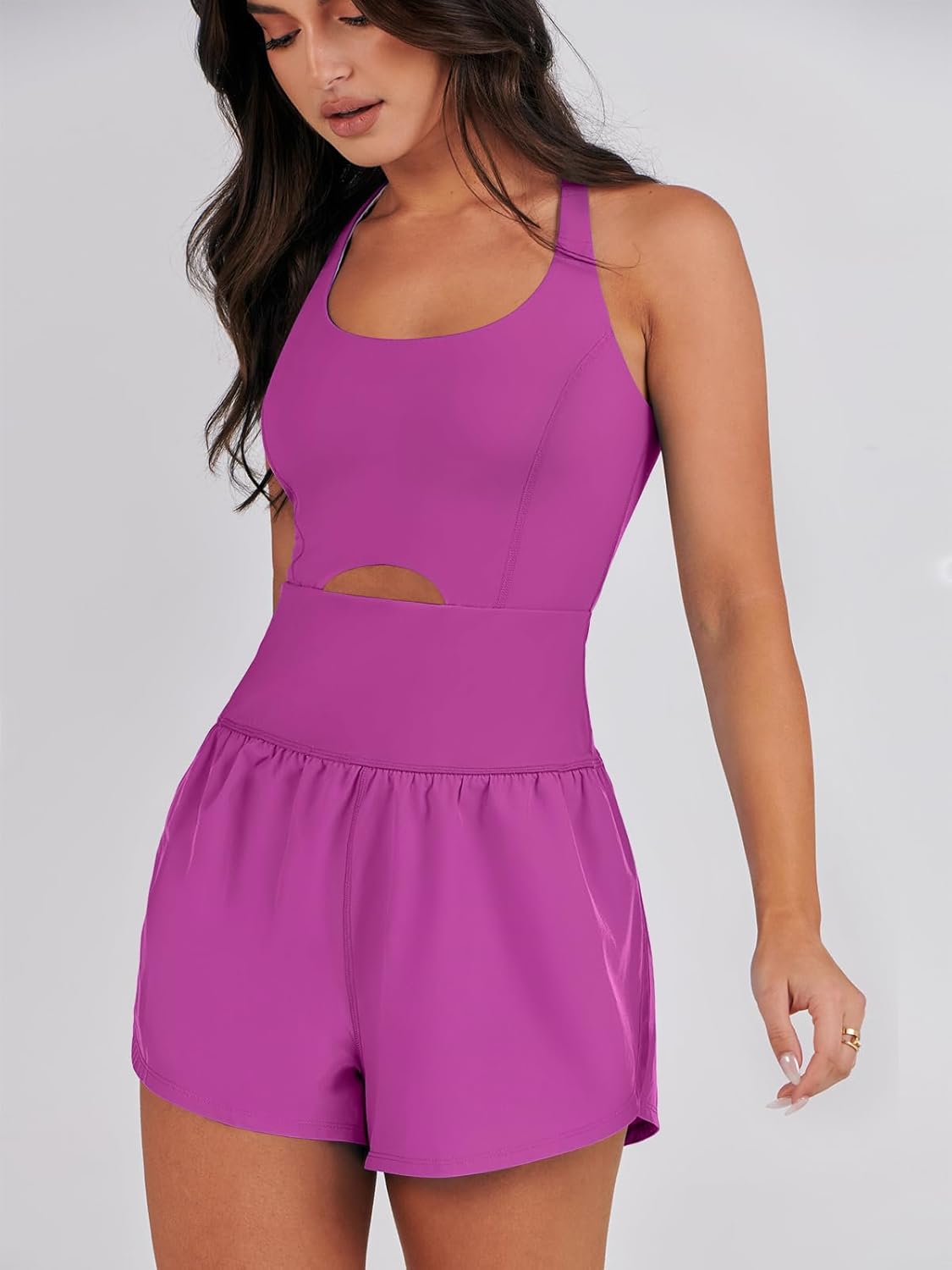 Caracilia Women's Workout Athletic Romper Summer Sets Short Jumpsuits Onesie Running Outfits Exercise Gym 2026 Trendy Clothes - Image 9