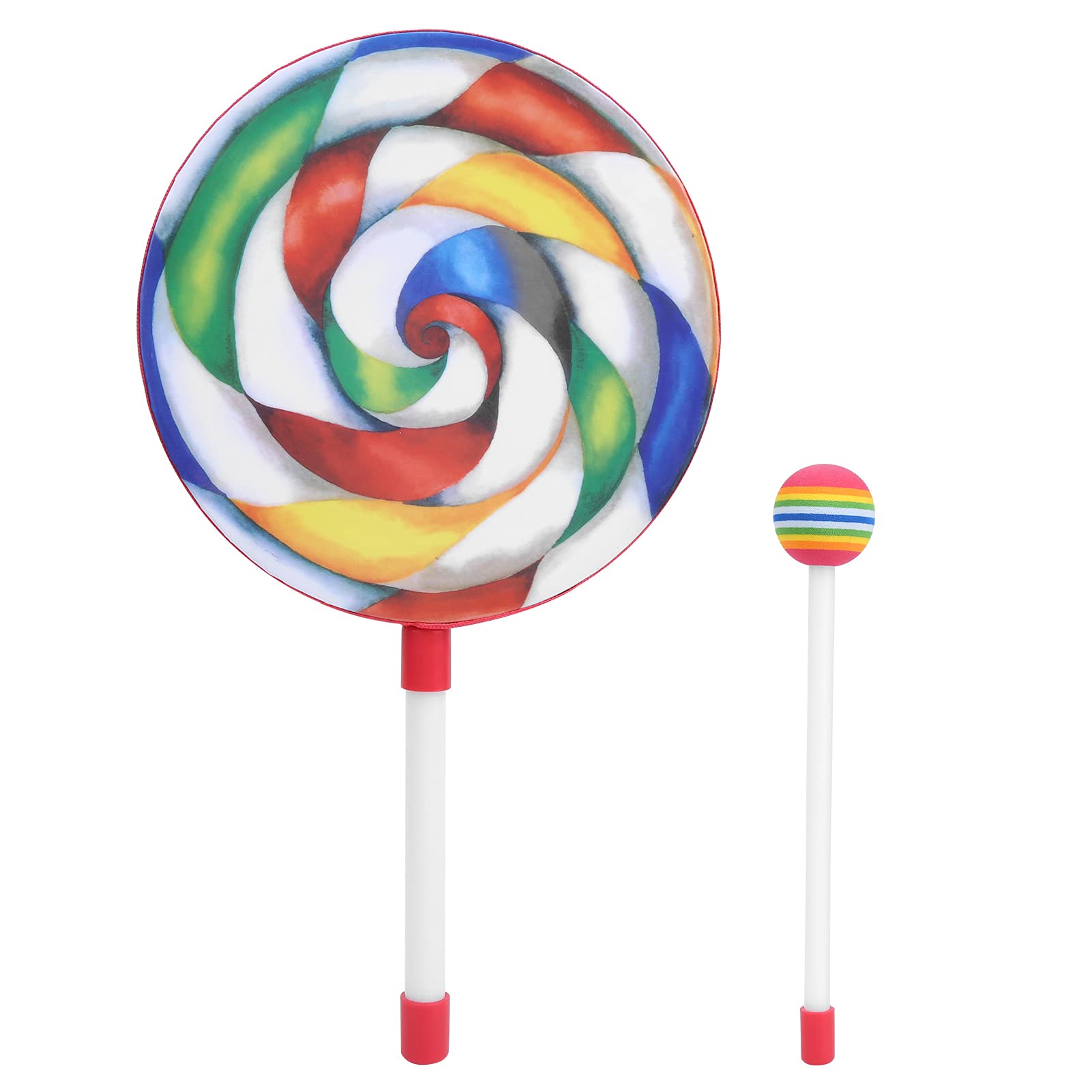 Juego de Batería Colorida con Forma de Piruleta para Actuaciones de Educación Musical para Niños, Instrumento de Ritmo Musical con Baquetas de 10 Piezas para Educación Infantil