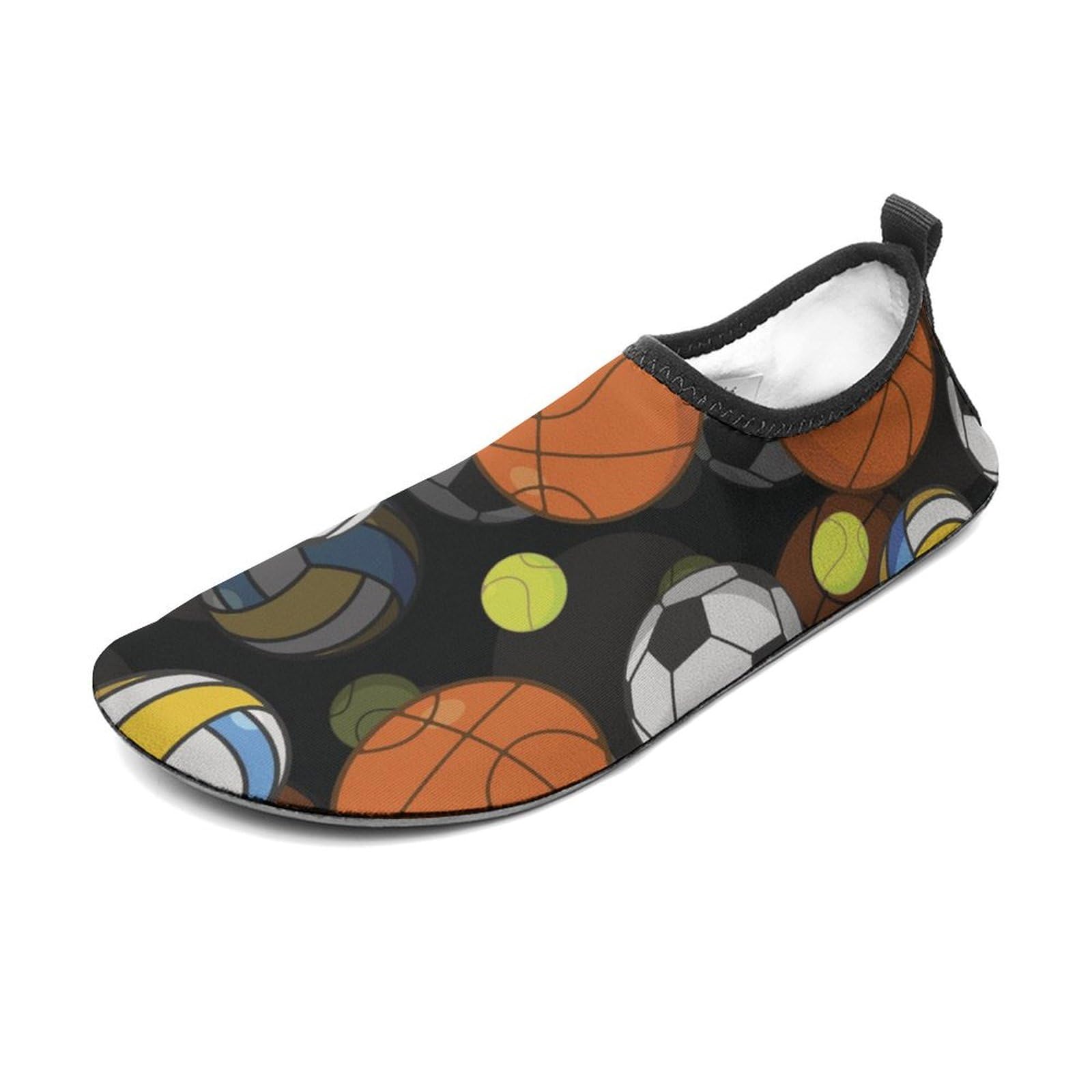 CSEMEIE Basketball Soccer Football Pattern Water Shoes Beach Shoes Aqua Socks for Women Men Swimming Yoga