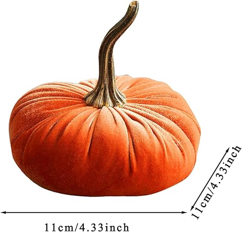 Miniatura 9 de Calabazas artificiales de terciopelo para decoración de Halloween, fiestas, centros de mesa, decoración de casa de campo, Acción de Gracias para el