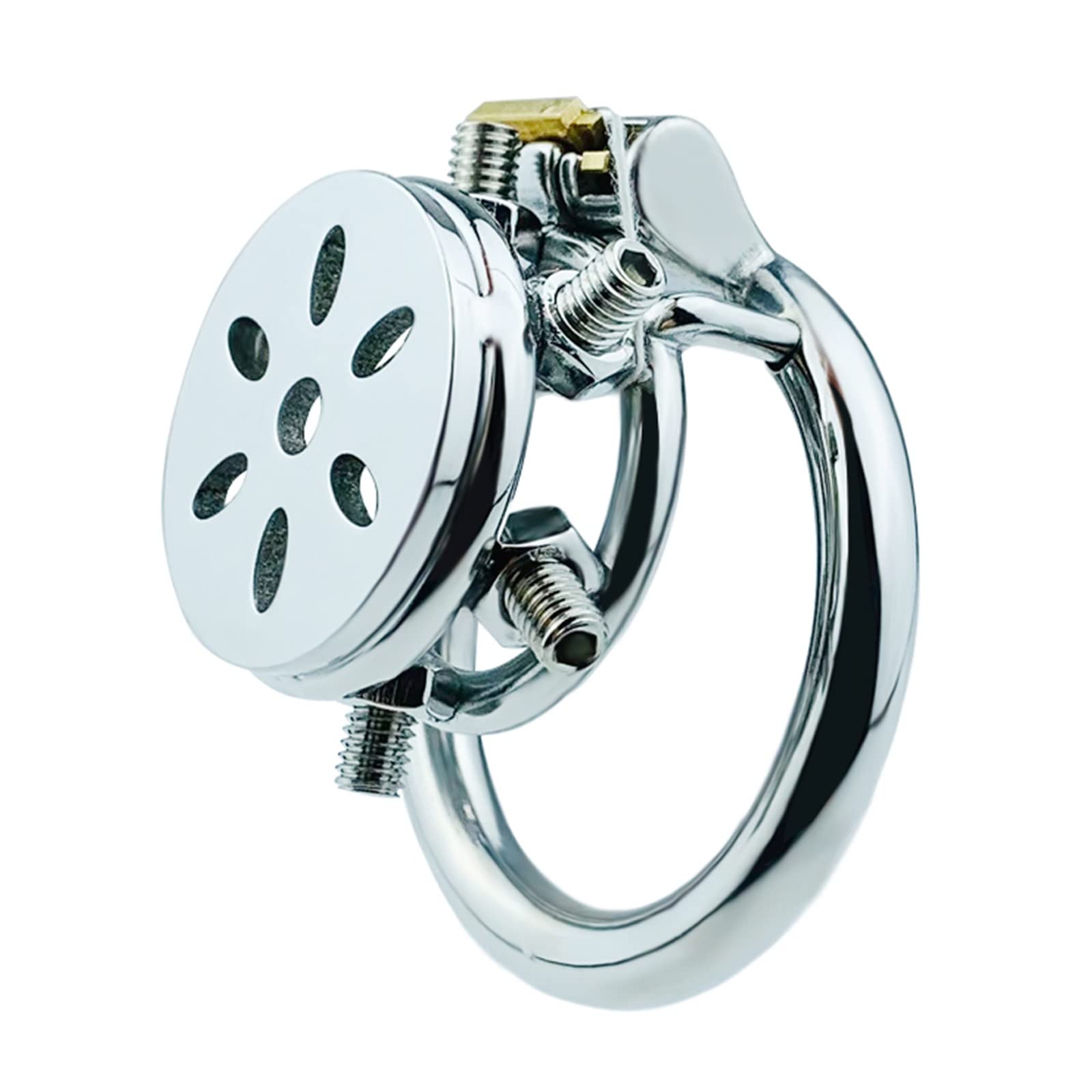 Coupe De Chasteté La Plus Récente Mâle avec 6 Vis Pointillées, Acier Inoxydable Petite Cage Pénis, A/B Deux Styles De Bague Cage De Bite, SM Fetish Bondage Jouets Sexuels,40mm,A