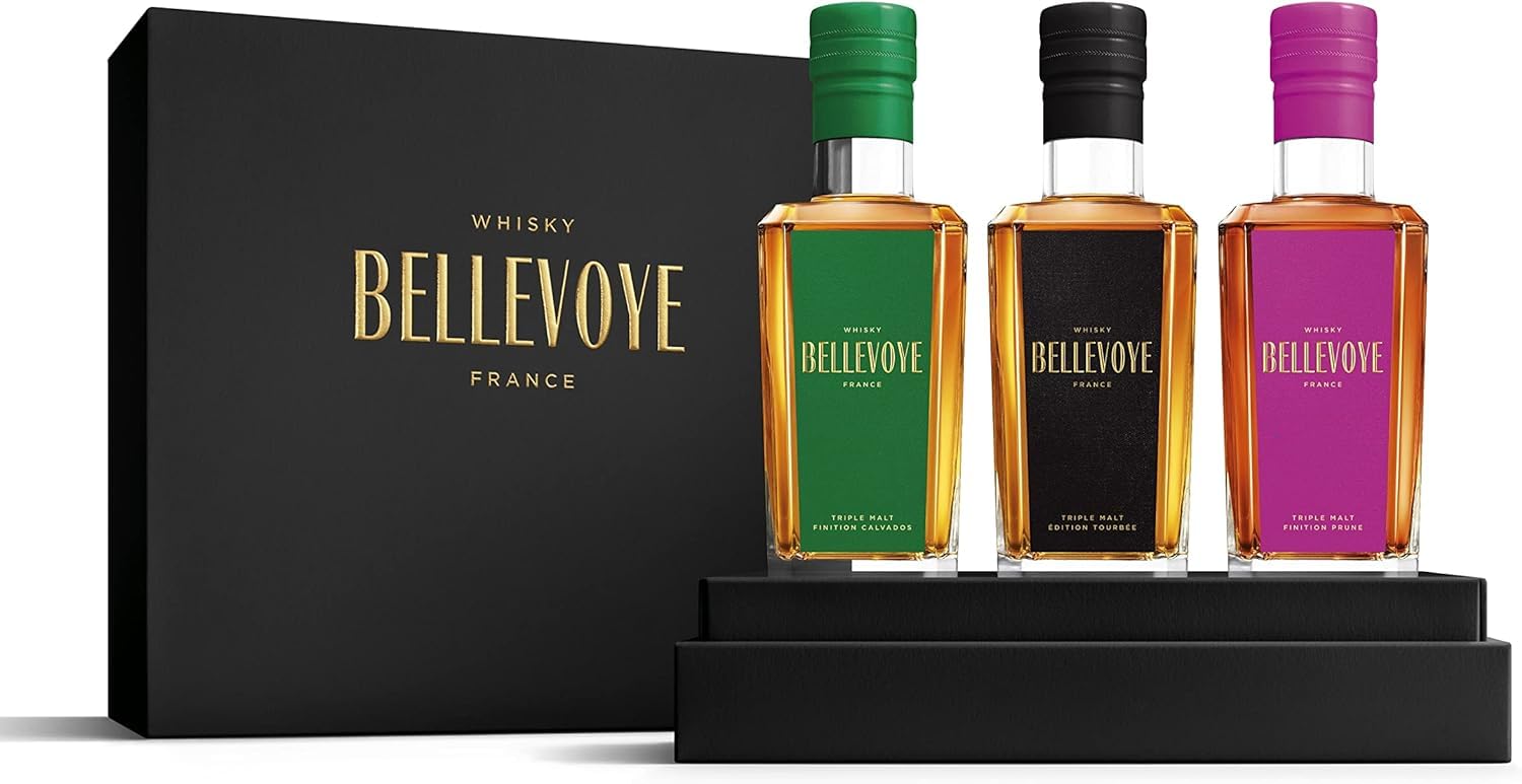 BELLEVOYE - Whisky Triple Malt - Estuche De Regalo Degustación - Descubrimiento - 3 x 200 ml