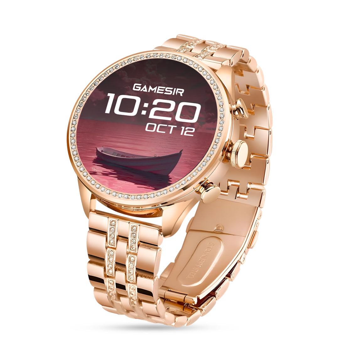 GameSir Gen 9 Smart Watch Rose Gold Chain Strap 1.69″ AMOLED Display IP67 Waterproof High Resolution Bluetooth Calling 100+Sports Mode SPO2, Gifting Watch Luxury Round Dial Smartwatch for Men & Women GameSir Gen 9 Smart Watch Rose Gold Chain Strap 1.69″ AMOLED Display IP67 Waterproof High Resolution Bluetooth Calling 100+Sports Mode SPO2, Gifting Watch Luxury Round Dial Smartwatch for Men & Women