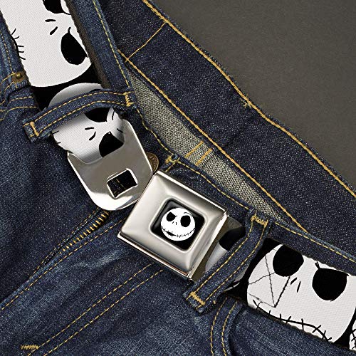 Buckle-Down Belt Seatbelt Buckle Nightmare Before Christmas 7 Jack Expressions Black White Mens Womens Kids Adjustable2