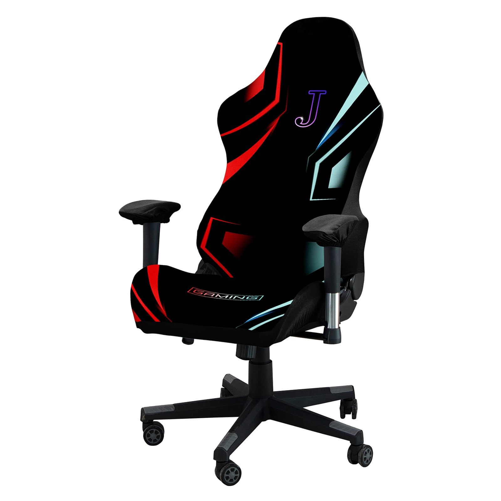 Tufkiss J Gaming Chair Covers, 3D Printing Stretchable Elastic Computer Reclining Chair Seat Cover With Armrest Slipcovers For Reclining Racing Gaming Gaming Chair(J)