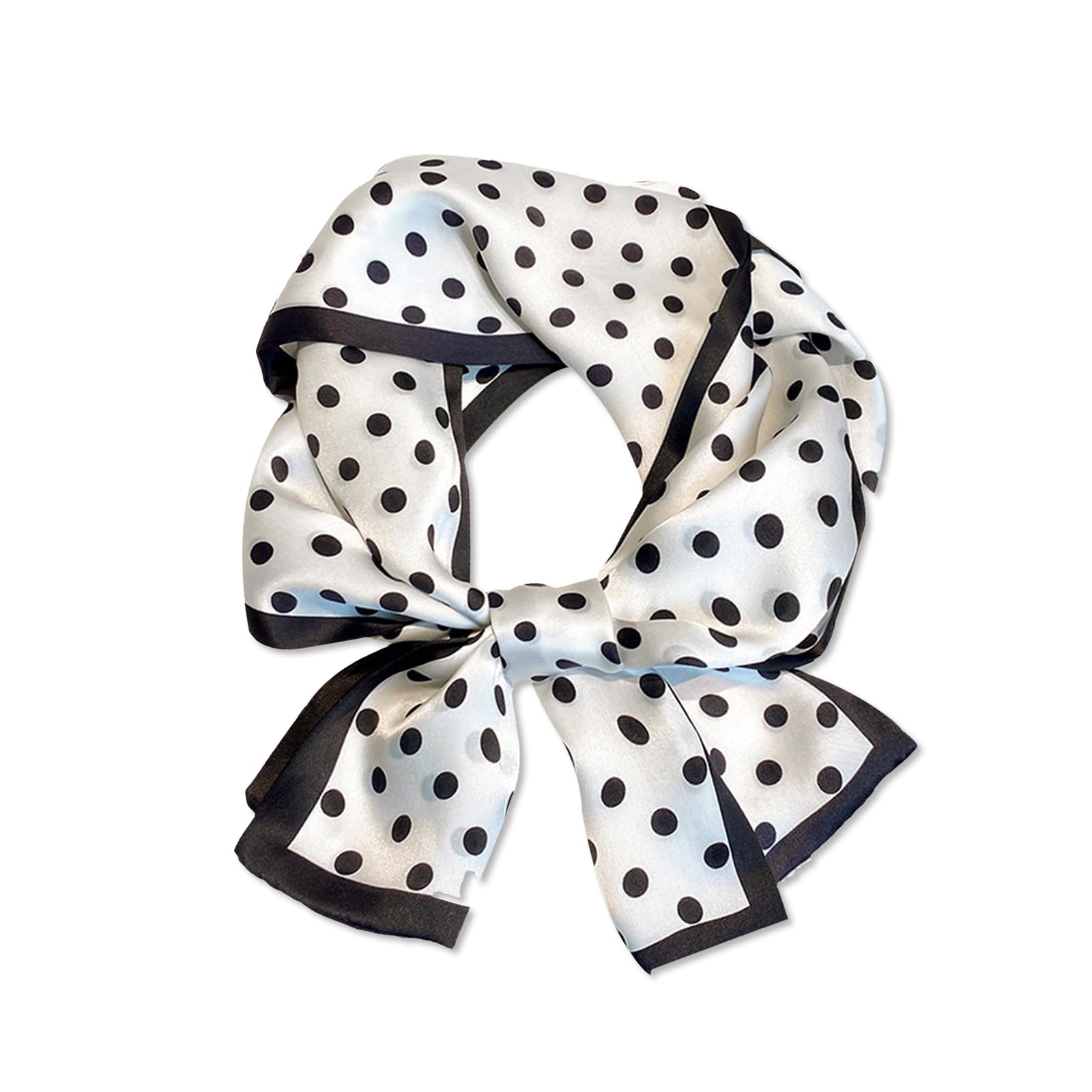 LumiSyne Women Skinny Silk Scarf Narrow Long Neckerchief Geometric Pattern Classic Retro Style Lightweight Scarves Decorative Neck Scarf Headdress Hairband Bandanas