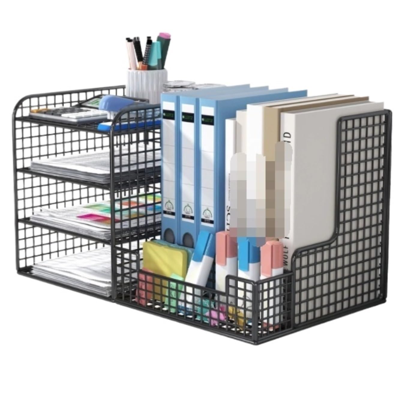 Organizer per Cancelleria da Ufficio Organizzatore Di Carta In Metallo Per Organizer Da Scrivania A 4 Livelli Per La Scuola Di Home Office Organizer da Scrivania