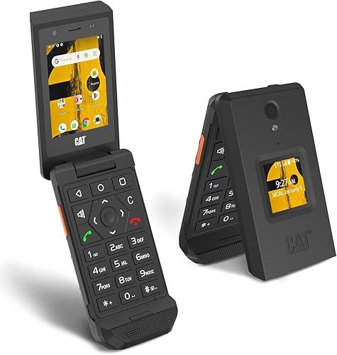 CAT S22 Rugged Flip Phone (16GB) 2.8 "Pantalla táctil Teléfono celular inteligente Android 11, IP68 resistente al agua, T-Mobile 4G LTE GSM Single