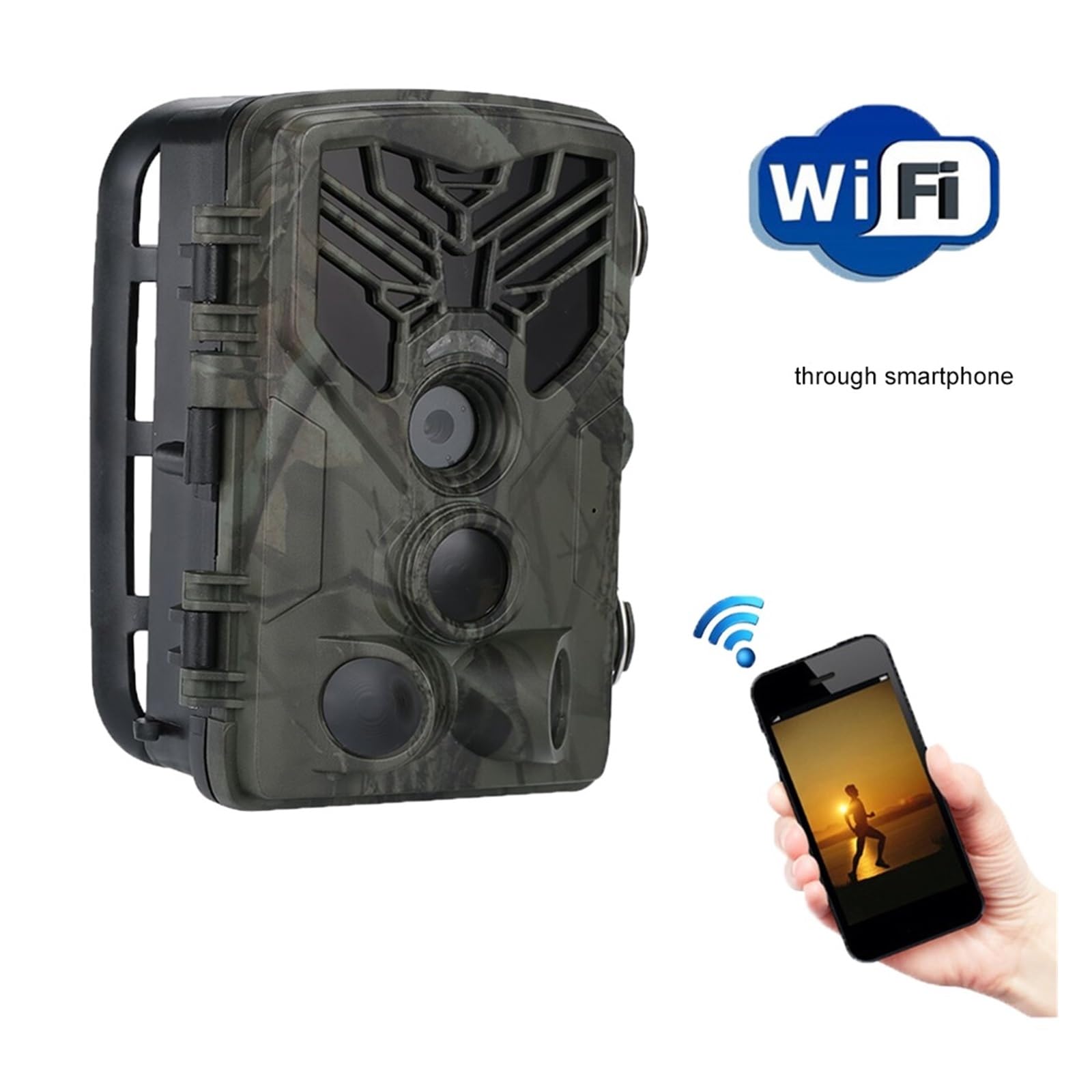 Cámara Vida Silvestre Cámara De Rastreo con Aplicación WiFi, Control por Bluetooth, Transmisión En Vivo, Cámaras Caza WIFI830, 24MP, 1296P, Visión Nocturna, Trampas For Fotos Vida Silvestre