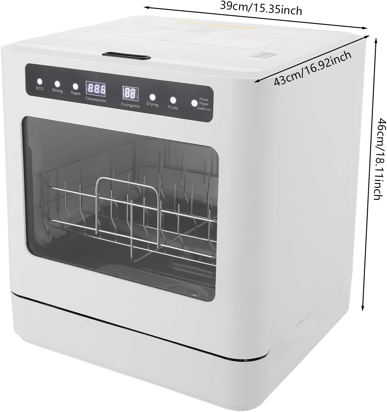 Portable Countertop Dishwasher, 800W Tabletop Dishwasher, Household Mini Dishwasher, Four Cleaning Modes, 360° Spraying Cleaning, Multifunctional Dish-Washing Machine for Homes, Apartments