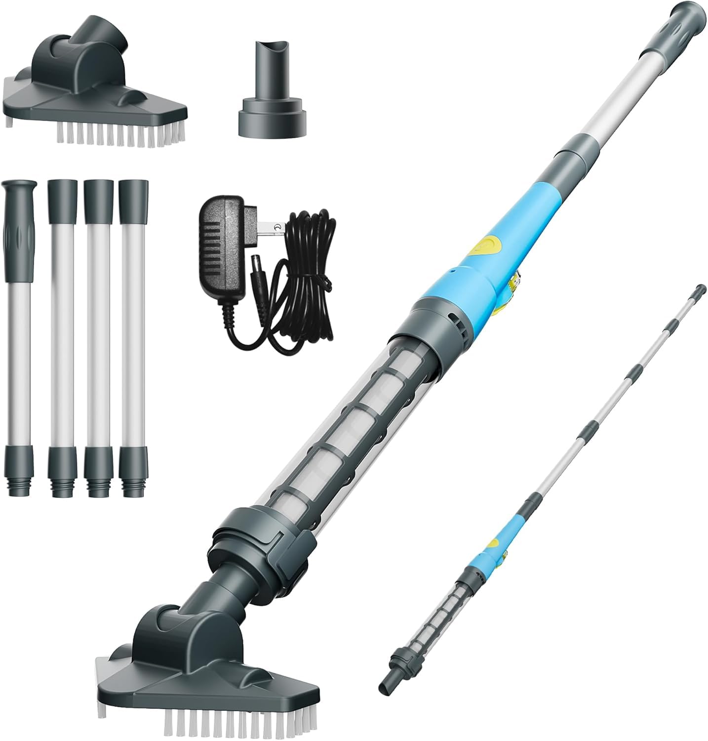 Rechargeable Pool Vacuum for Above Ground Pool, Cordless Pool Vac Handheld Portable Swimming Pool Cleaner, Portable for Small Pools, Spas, Hot Tubs, Powerful Suction, Ideal for Leaves & Dirt