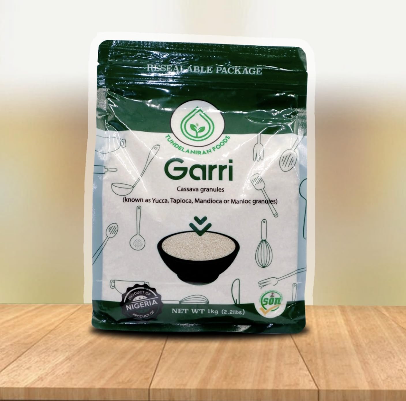 White Ijebu Garri - the premium quality brand - BEST GARRI | Processed fresh from Nigeria - Cassava/Yuca Granules. Clean Garri with no black spots