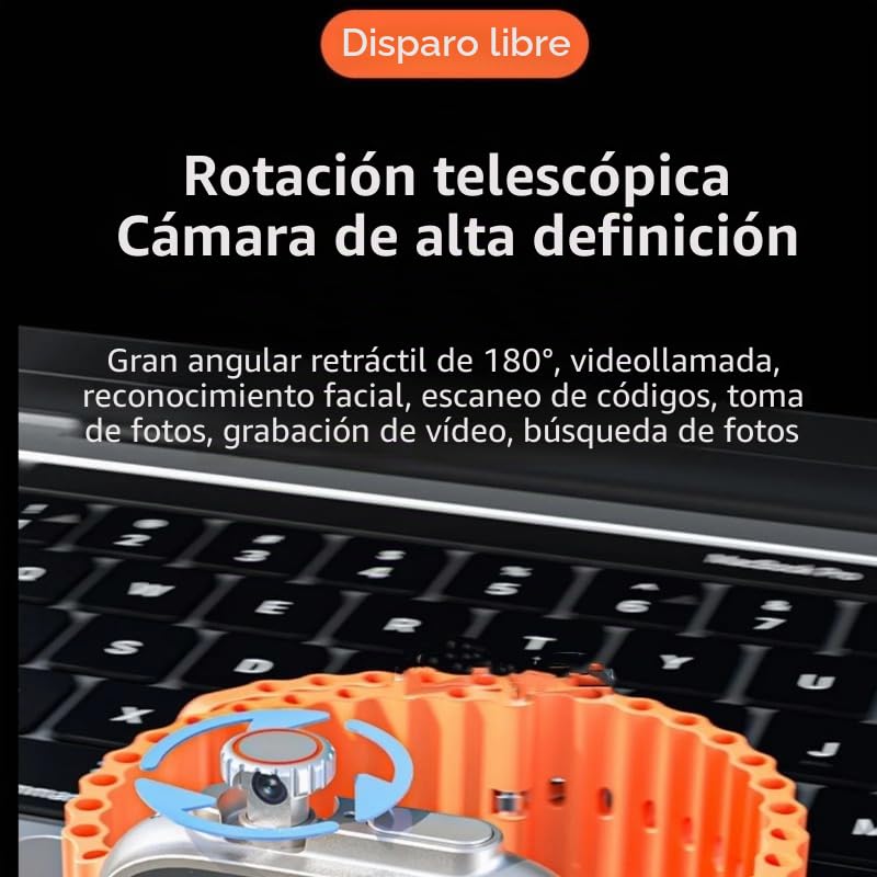 Reloj inteligente 4G/5G LTE Android 10.0, pantalla AMOLED de 2,29 pulgadas, 64 GB ROM, WiFi, GPS, tarjeta SIM, cámara giratoria de 180°, compatible con Play Store, 3 GB de RAM