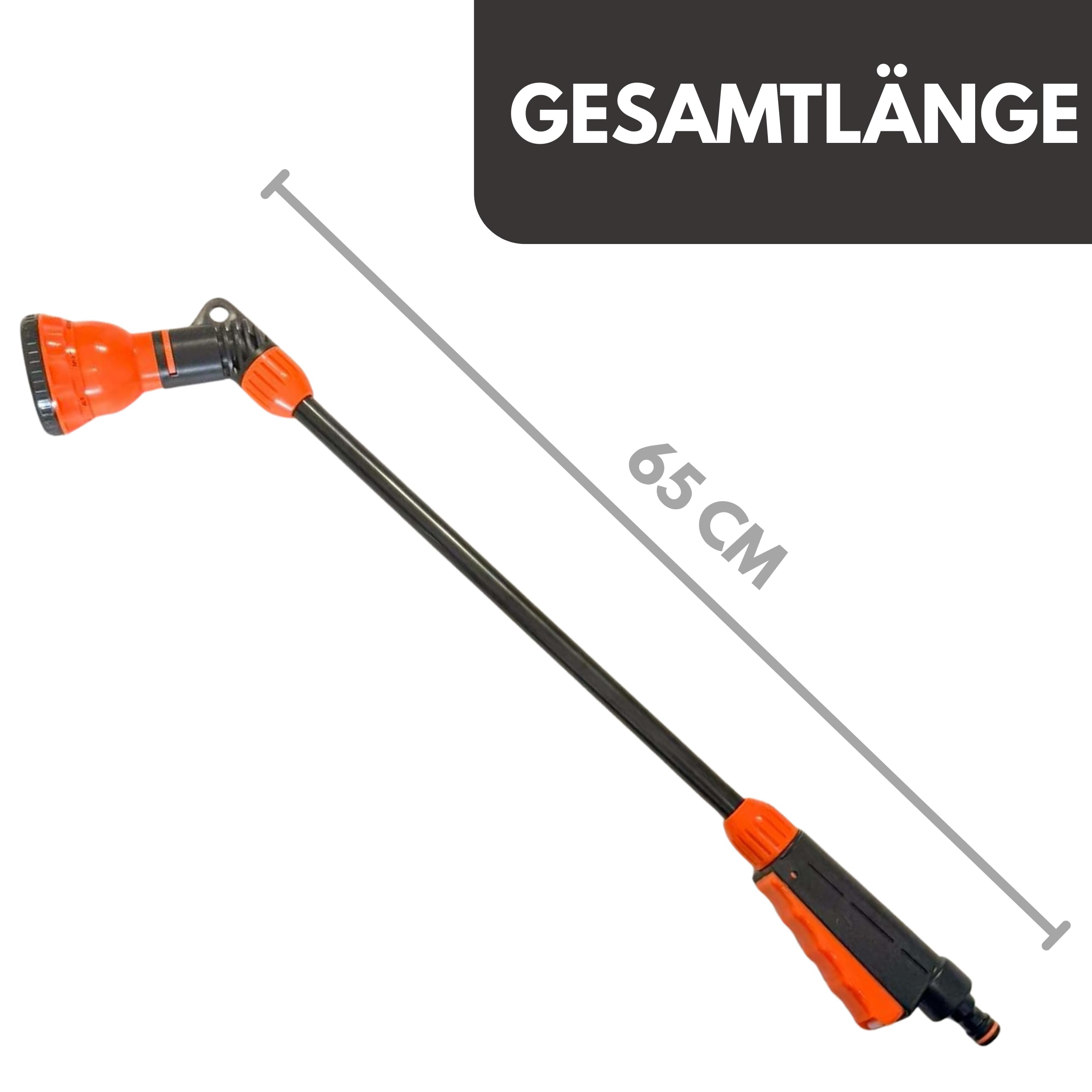 Gießstab 65cm mit 7 Funktionen Sprühbilder & QUICK STOP - Gartenbrause Zauberstab für Garten - Blumenampel - Bewässerung - Reinigung