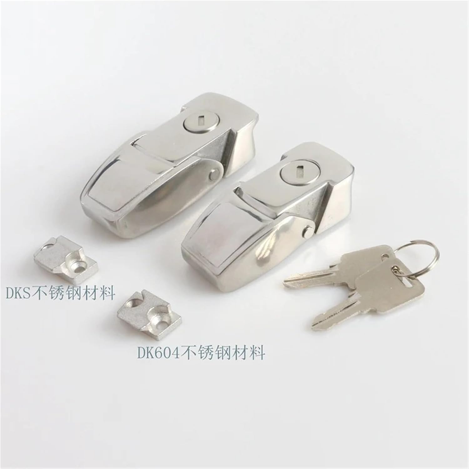 1PCS DKS-1 Buckle Lock Mechanical Box Distribution Cabinet Door Hidden Small Square Double Key Safety Toggle(DK604 -Bright)