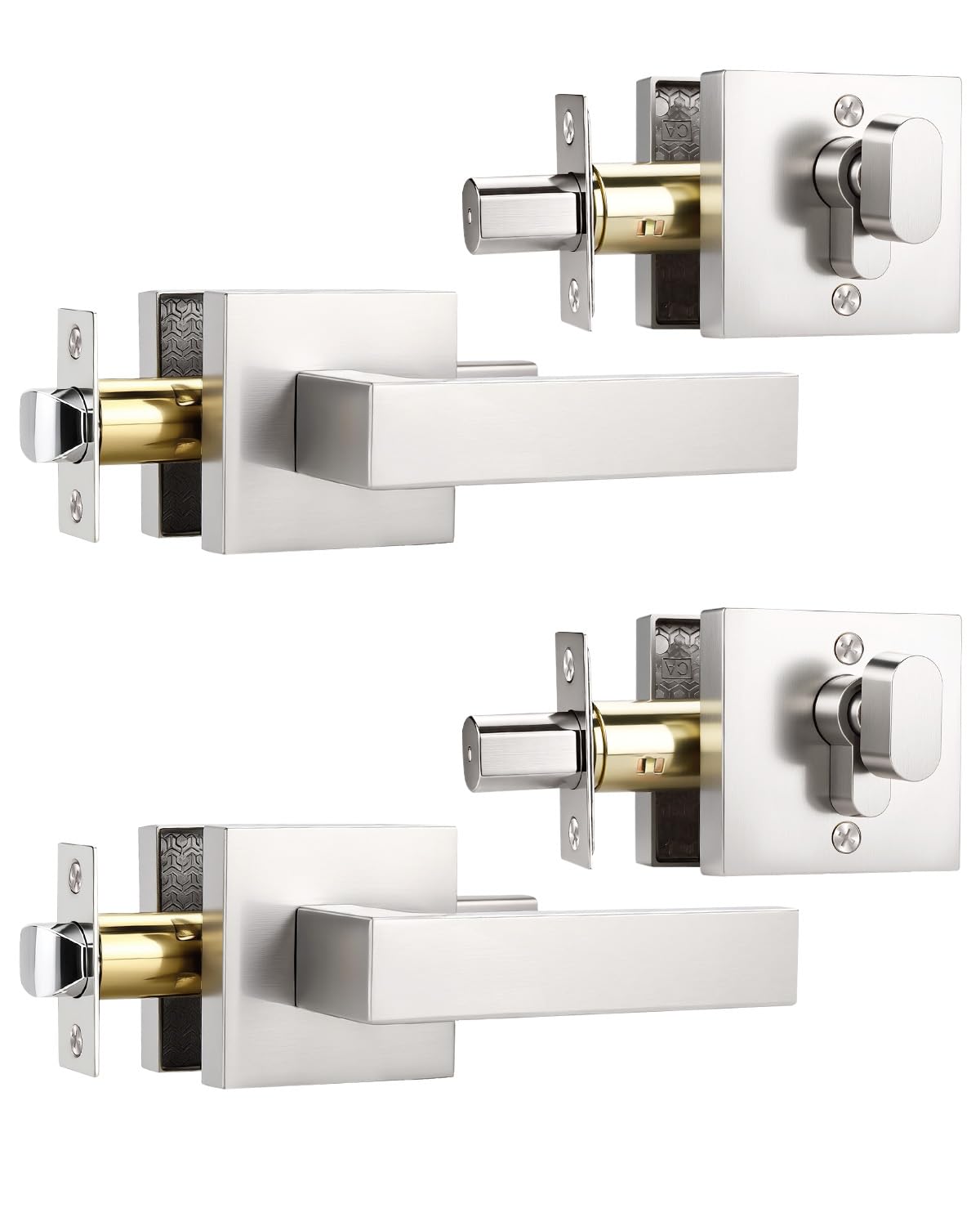 KNOBWELL Matte Black Door Knob & Deadbolt Set -24