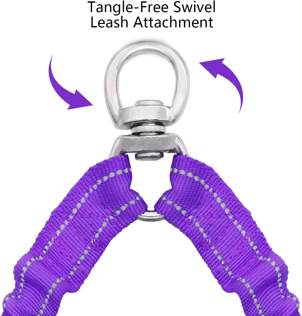 Giecooh Double Dog Leash,Reflective No Tangle Leashes for 2 Dogs,Dual Dog Training Leash for Small Medium Dogs,Purple
