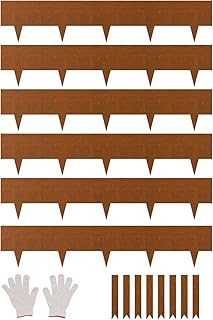 VEVOR Steel Landscape Edging, 6 Packs 40 x 8 in Weather-Resistant & Pre-Rust Metal Landscape Edgi...
