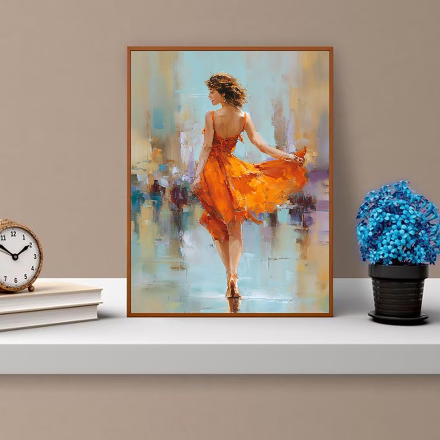 Dipingere con i Numeri Adulti Donna., Rosso Dipingere con i Numeri Bambini DIY Kit, Set Premium con Pennelli, Decorazione Casa & Creativo Regalo di Compleanno, Attività di Tempo libero 70x95cm z-335