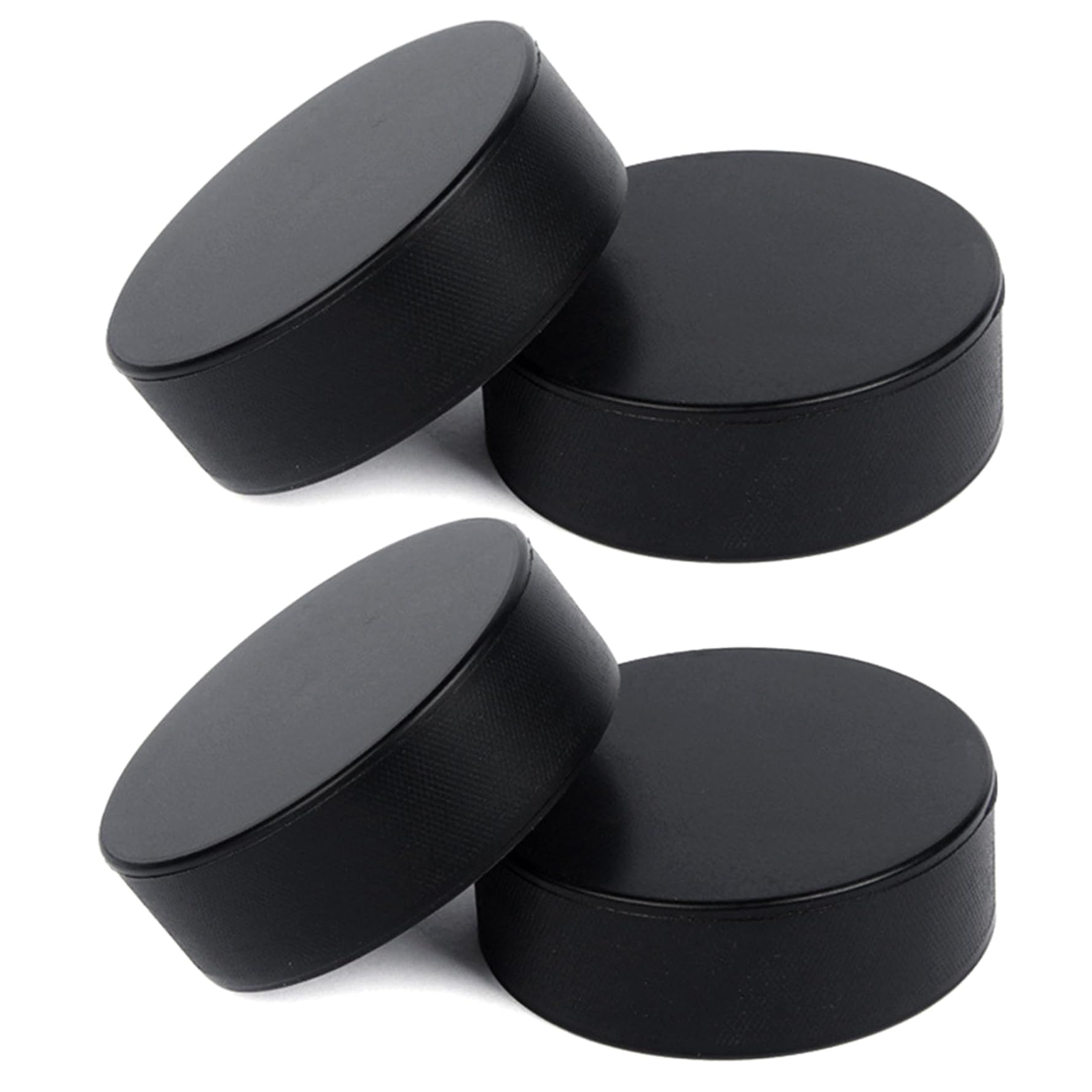 Rondelles de hockey sur glace en mousse 4 pièces Rondelles de hockey sur glace résistantes à l'usure Légères pour la pratique et l'entraînement classique Rondelle noire souple pour une utilisation