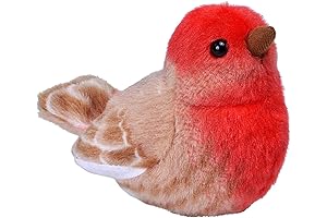 Wild Republic Audubon Birds House Finch Plush with Authentic Bird Sound