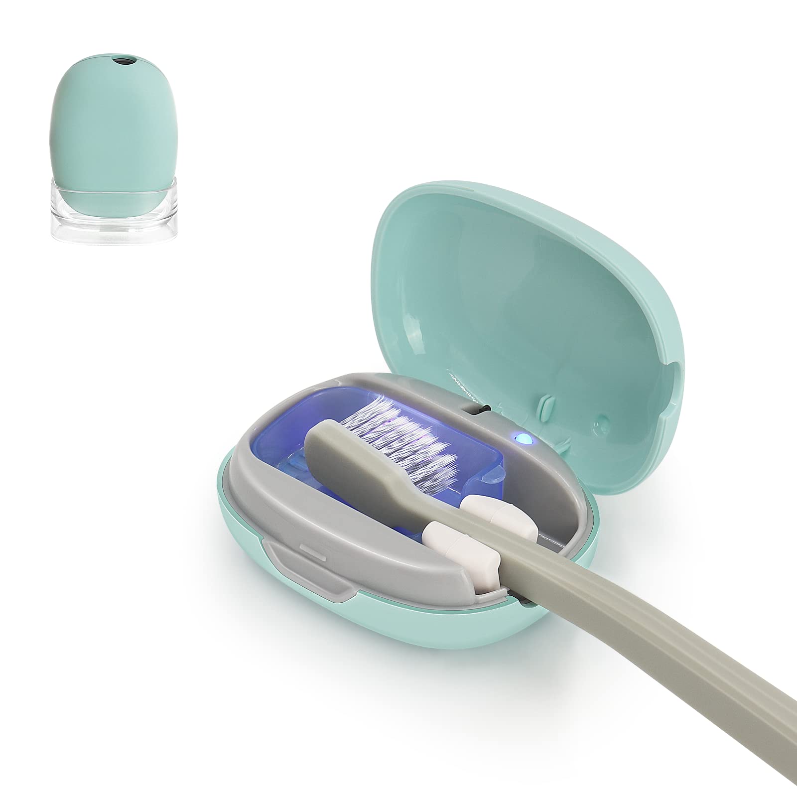 ELMWAYToothbrush Holder, Toothbrush Cleaner Case, Portable USB Charging Toothbrush Cover with U V-C Light, Travel Toothbrush Holder