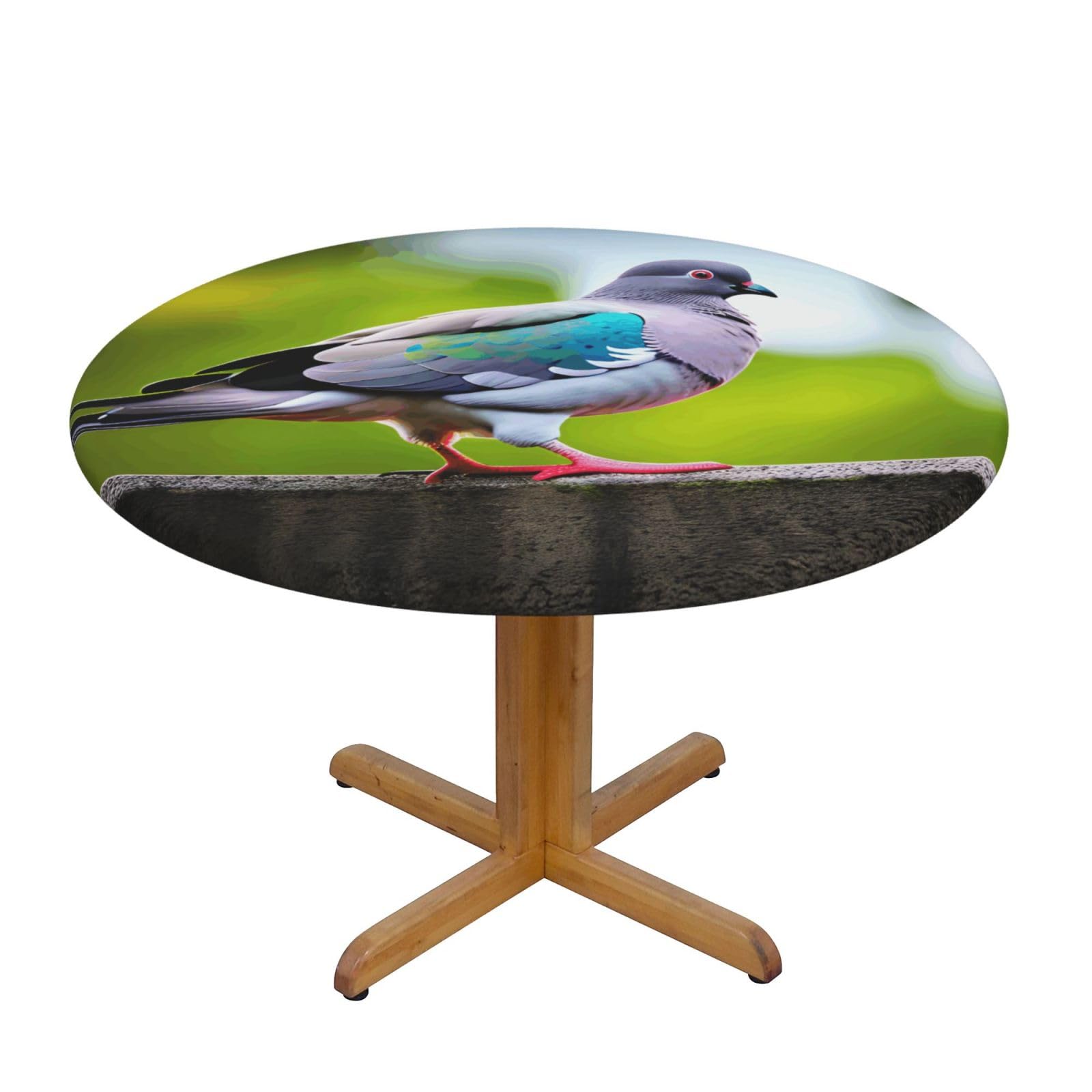 Cartoon Pigeon 3 Print Wipe Clean Oval Tablecloth Stain-Resistant Dining Table Accessories Table Protector For Home