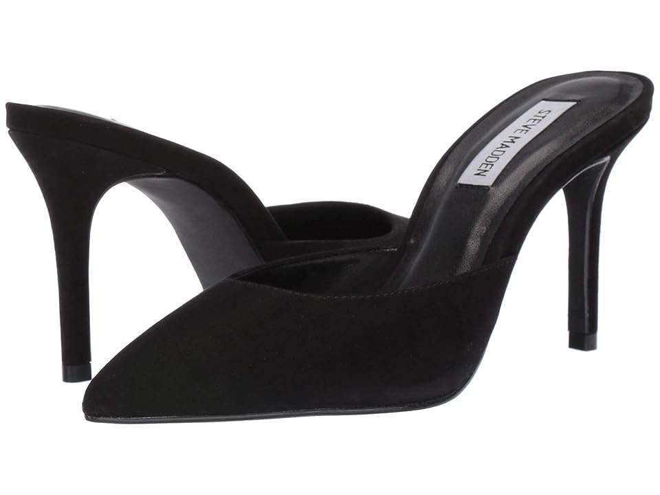 

Steve Madden Elyse Heeled Mule (Black Nubuck) Women's Clog Shoes