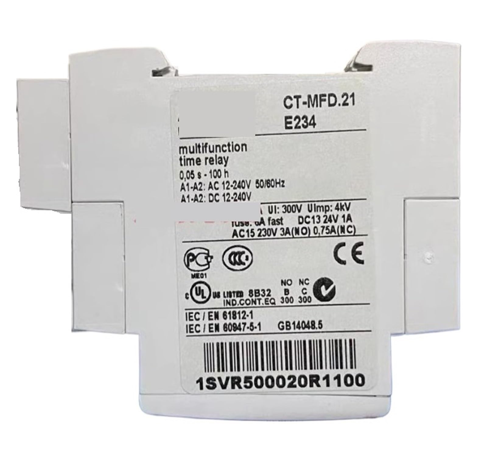 ZVQYSGIW 1pcs Time Relay CT-MFD.21 E234 12-240V, 1SVR500020R1100(CT-MFD.12)