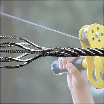 حديقة الأسلاك 8 mm مرنة الرمز البريدي خط سلك حبل لدورة الفناء الخلفي، الفولاذ المقاوم للصدأ شنقا سلك لرفع رافعة طاحونة بكرة عجلة، 7000 Lbs كسر strength10M/32.8 ft