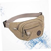 Vista 4 de BESPORTBLE Riñonera de lona de moda Riñonera unisex Riñonera ajustable Riñonera de moda Riñonera, Caqui, Centímetro