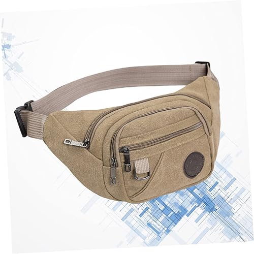 Miniatura 4 de BESPORTBLE Riñonera de lona de moda Riñonera unisex Riñonera ajustable Riñonera de moda Riñonera, Caqui, Centímetro